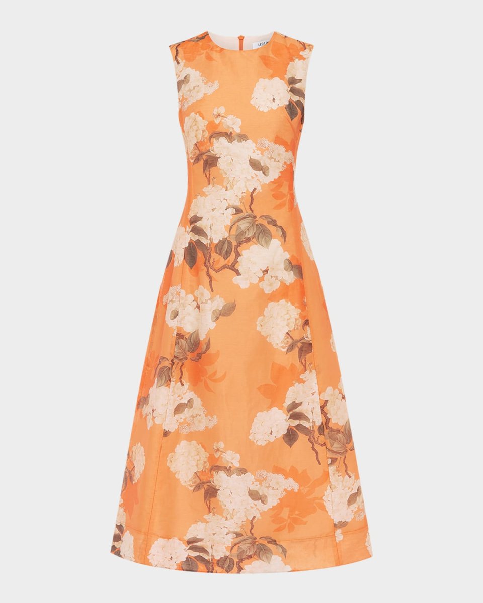 Cleo Hydrangea Sleeveless Midi Dress